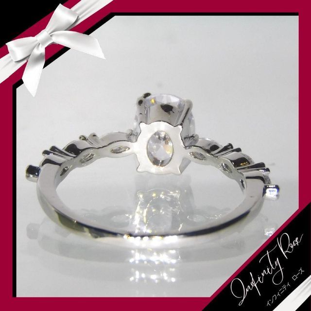 （1097）19号 シルバー　ランダムスクエアまるスワロエンゲージリング　指輪 レディースのアクセサリー(リング(指輪))の商品写真