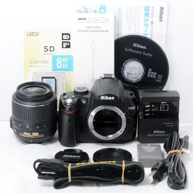 ★iPhone転送＆SD付き★Nikon ニコン D5000 18-55 VR 3