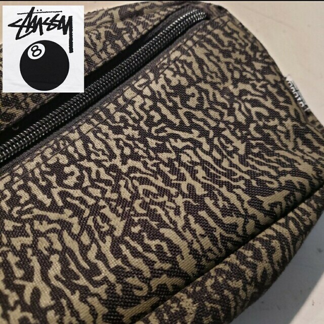 STUSSY ステューシー Bag ショルダー セメント 総柄 ブラック 90