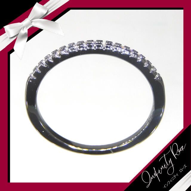 （1074）14号　ブラック小粒スワロ繊細な極細リング　指輪 レディースのアクセサリー(リング(指輪))の商品写真