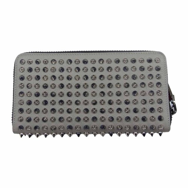 Christian Louboutin(クリスチャンルブタン)のChristian Louboutin クリスチャンルブタン 1165045 M PANETTONE WALLET SPIKES パネトーネ レザー スパイク ウォレット グレー系【極上美品】【中古】 メンズのファッション小物(長財布)の商品写真