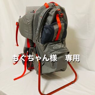 モンベル(mont bell)のモンベルmont-bellベビーキャリア　背負子　登山　グレー×レッド(登山用品)