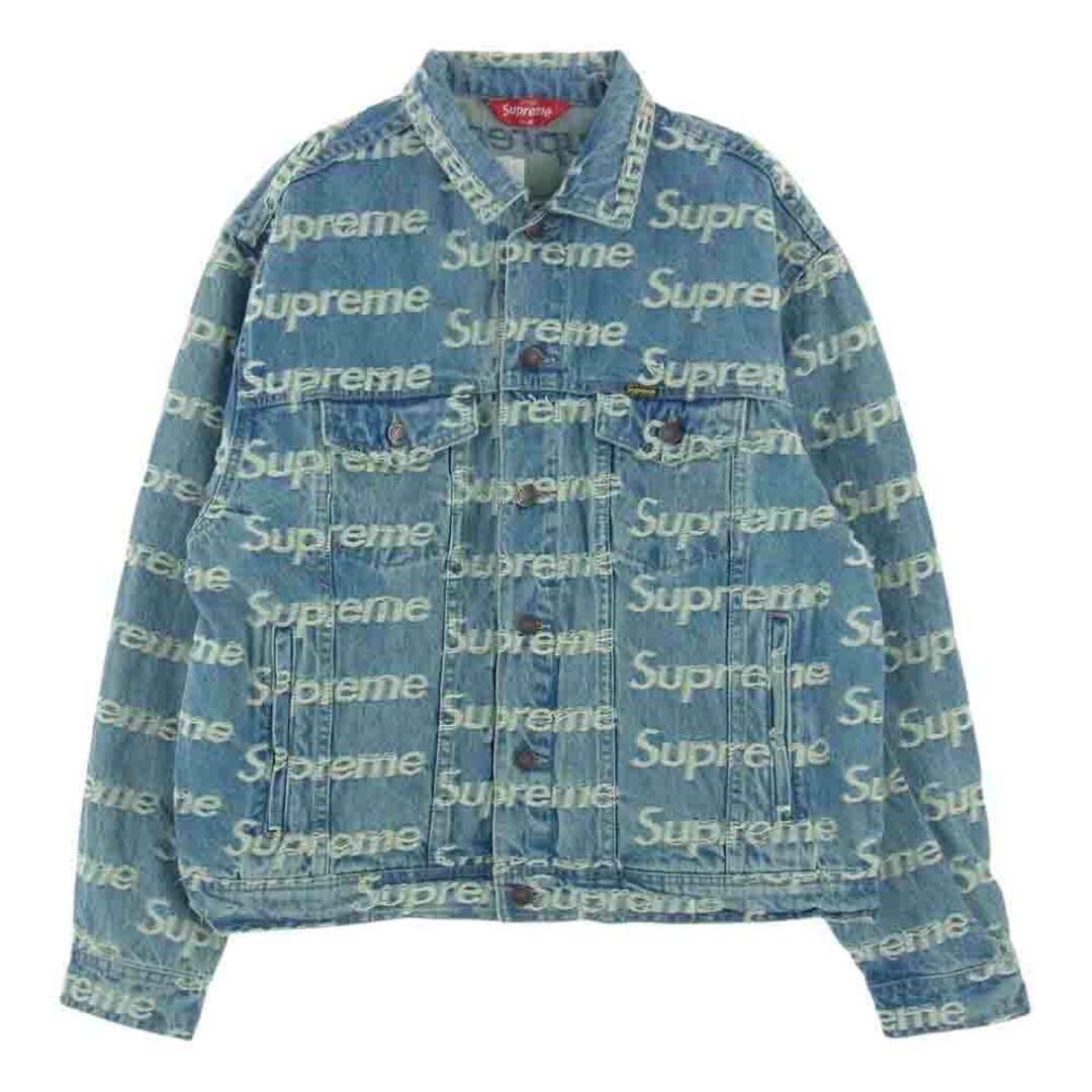 Supreme Logos Denim Trucker Jacket L