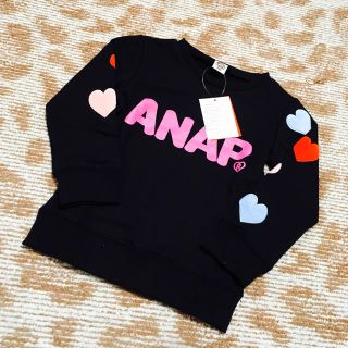 アナップキッズ(ANAP Kids)のさらにお値下げ！早い者勝ち。ANAPKIDS♡袖ハートワッペントレーナー(Tシャツ/カットソー)