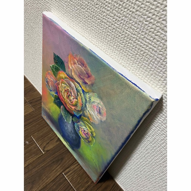 HaRu レインボー ローズ フラワー バラ 花 薔薇 1点物 絵画 油絵 HaRu レインボー ローズ フラワー バラ 花 薔薇 1点物 絵画 油絵
