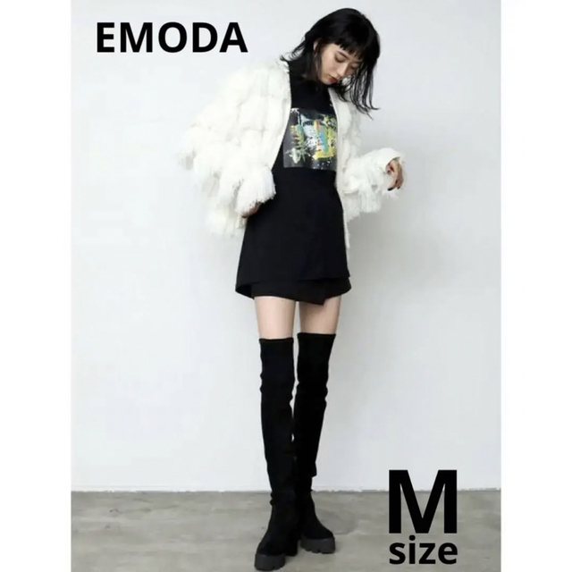 EMODA(エモダ)の【EMODA】タンクドッキングロングブーツ BLACK 美脚 Mサイズ レディースの靴/シューズ(ブーツ)の商品写真