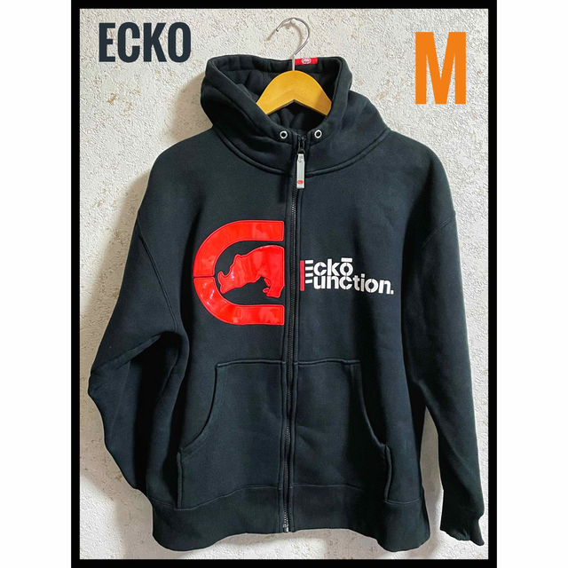 ECHO(エコー)のECKO エコー　ジップアップパーカー　黒　M メンズのトップス(パーカー)の商品写真