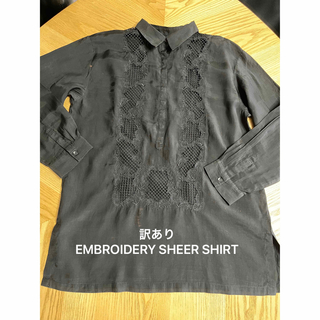 Ameri VINTAGE   訳ありEMBROIDERY SHEER SHIRTの通販 by