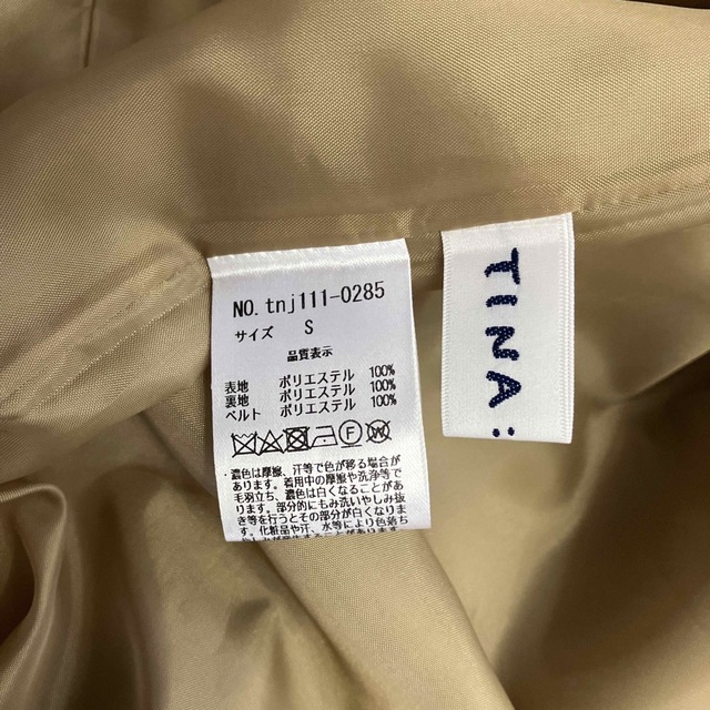 4WAY ティーナジョジュン　トレンチコート　カーキブラウン　サイズ S レディースのジャケット/アウター(トレンチコート)の商品写真