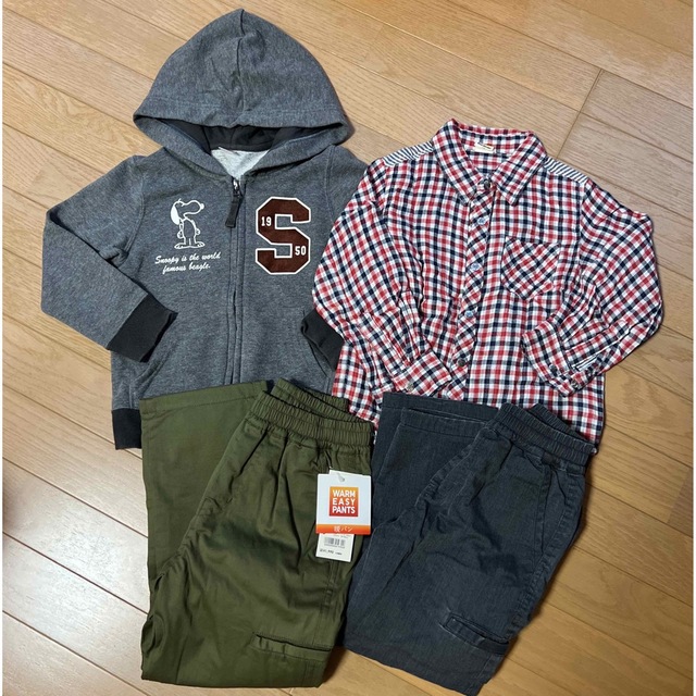 UNIQLO(ユニクロ)のユニクロ3着mou jonjon1着まとめ売り キッズ/ベビー/マタニティのキッズ服男の子用(90cm~)(パンツ/スパッツ)の商品写真