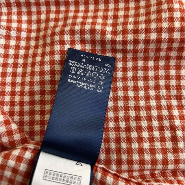 Ralph Lauren(ラルフローレン)のラルフローレン　オレンジのチェックシャツ キッズ/ベビー/マタニティのキッズ服男の子用(90cm~)(Tシャツ/カットソー)の商品写真