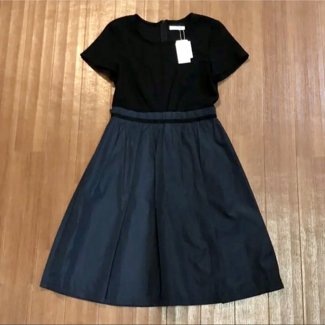 furryrate(ファーリーレート)のfurry rate ファーリーレート ワンピース 半袖 ブラック ネイビー レディースのフォーマル/ドレス(ミディアムドレス)の商品写真