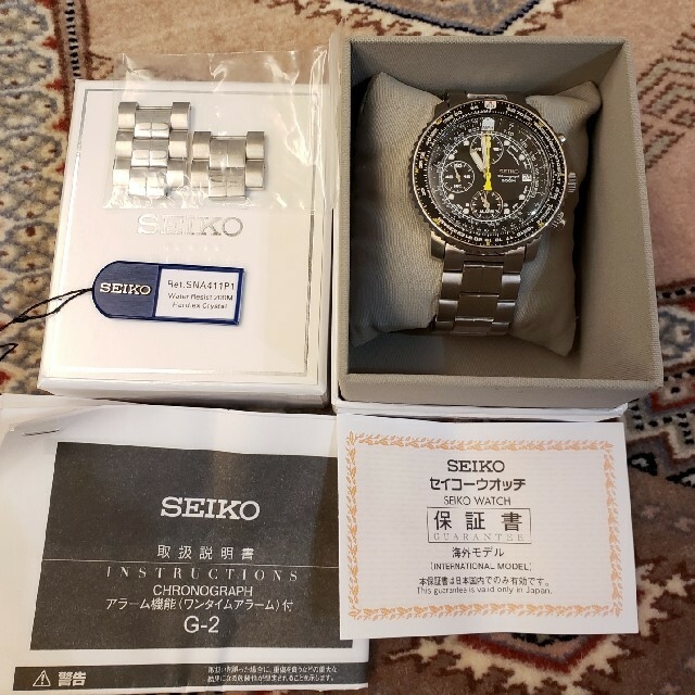 贅沢品 《美品！希少モデル》セイコー　フライトマスター　アラームクロノ　SNA411P1 腕時計(アナログ)