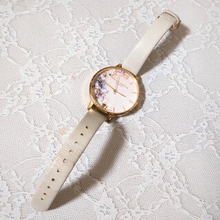 スナイデル(SNIDEL)のオリビアバートン 腕時計花柄ピンク グレージュ グレー(腕時計)