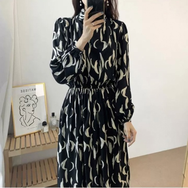 コンタクト RAFFAELLA COUTURE 総柄デザインロングワンピース 46