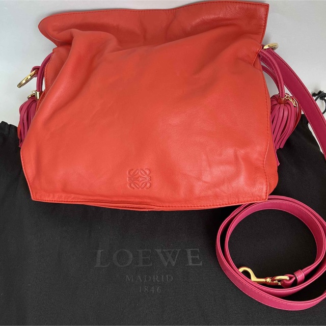 希少★美品★ロエベLOEWEショルダーバッグ★フラメンコ30★巾着バッグ★本革 1