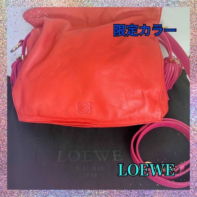 アイボリー×レッド 希少☆美品☆ロエベLOEWEショルダーバッグ
