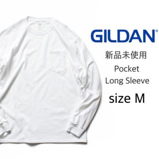 ギルタン(GILDAN)の【ギルダン】新品未使用 ウルトラコットン 無地 ポケット付ロンT ホワイト M(Tシャツ/カットソー(七分/長袖))