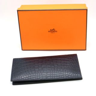 エルメス(Hermes)の【未使用】 HERMES フレミング 長財布 アリゲーターマット(長財布)