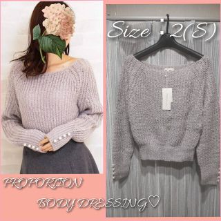 プロポーションボディドレッシング(PROPORTION BODY DRESSING)の【新品タグ付】PBD♡袖パールメランジニット(ニット/セーター)