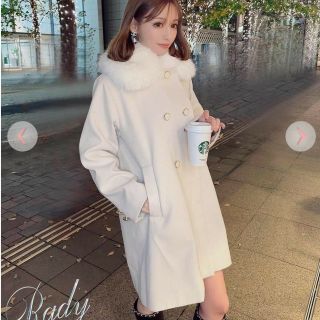 新品 Rady ビジューラインウールショートコート♡Mサイズ ブラック