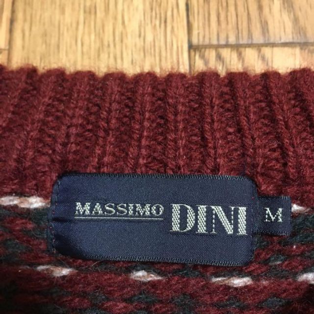 MASSIMO DINI シルク ウール セーター クリスマス ワインレッド M