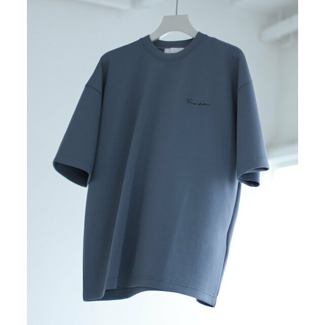 【BLUE】シシュウダンボールポンチTシャツ(5分袖)