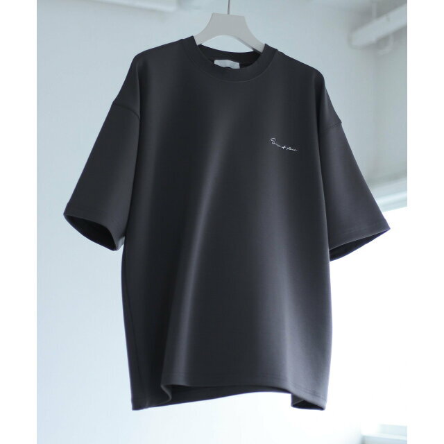 【CHARCOAL】シシュウダンボールポンチTシャツ(5分袖)