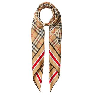 バーバリー(BURBERRY)の未使用 BURBERRY ヴィンテージチェック ロゴプリント シルクスカーフ(バンダナ/スカーフ)