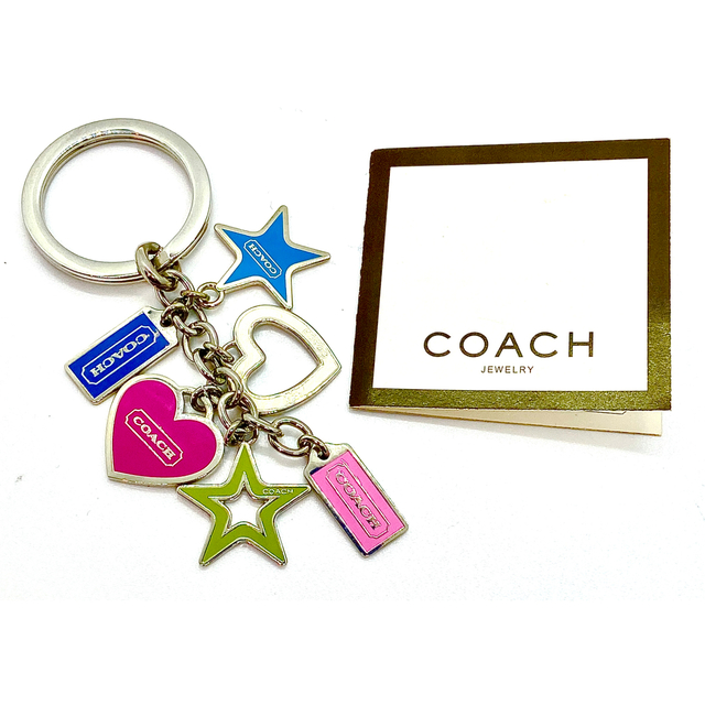 COACH(コーチ)のCOACH  チャームキーホルダーキーリング☆マルチカラー  スター & ハート レディースのファッション小物(キーホルダー)の商品写真