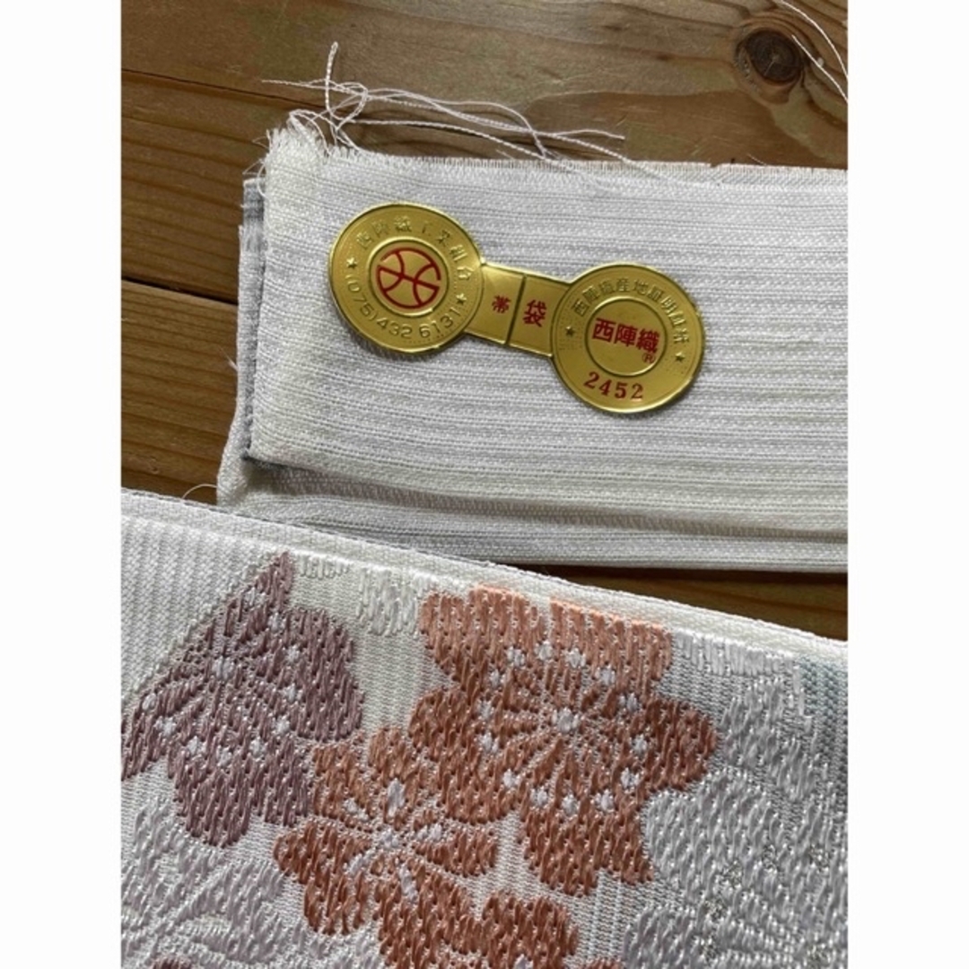 幅広type 帯 袋帯 夏物 西陣織 グレー 花柄 - 通販 - motelparati.com.br
