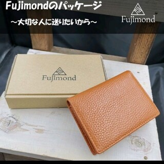 Fujimond 本革名刺入れ　オレンジ　カードケース(名刺入れ/定期入れ)