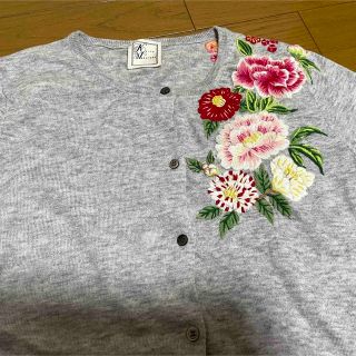 【本当に最終お値下げ】ケイタマルヤマ　花刺繍　カーディガン　黒　クリーニング済み