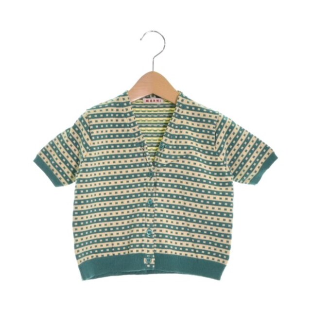 Marni(マルニ)のMARNI マルニ ニット 100 ベージュx緑(総柄) 【古着】【中古】 キッズ/ベビー/マタニティのキッズ服女の子用(90cm~)(ニット)の商品写真