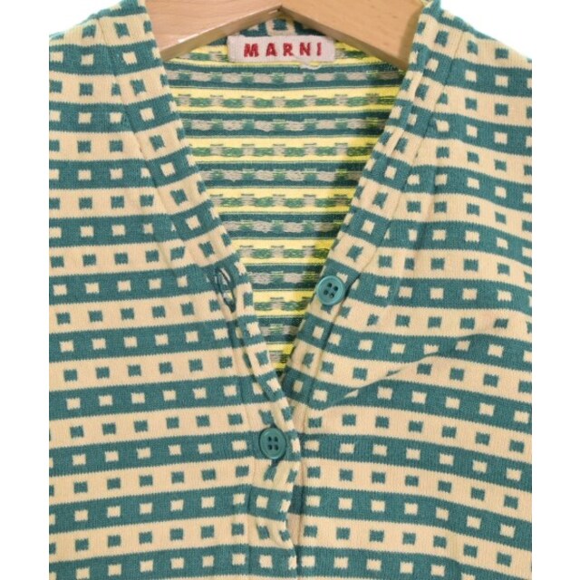 Marni(マルニ)のMARNI マルニ ニット 100 ベージュx緑(総柄) 【古着】【中古】 キッズ/ベビー/マタニティのキッズ服女の子用(90cm~)(ニット)の商品写真