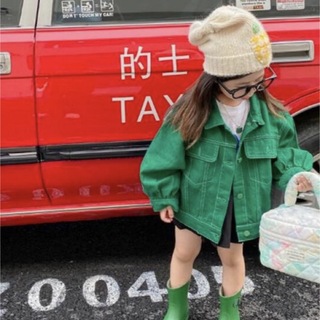 韓国子供服 グリーン デニムジャケット(ジャケット/上着)