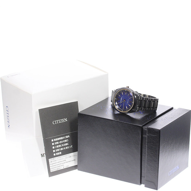 ☆極美品 ★箱・保付【CITIZEN】エクシード コズミックブルー チタニウム技術50周年 AS7164-99L/H113-T026478 ソーラー電波 メンズ_735892
