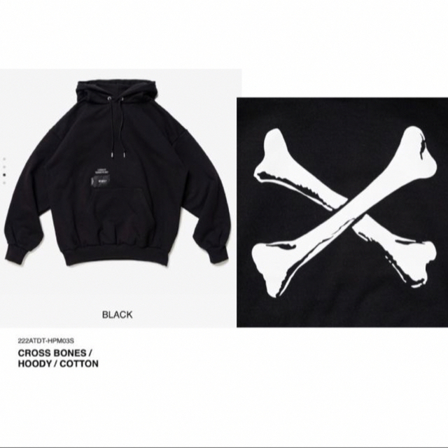 M 新品 WTAPS CROSS BONES / HOODY / COTTON