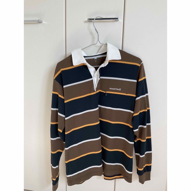 mont bell(モンベル)の美品　mont-bell WIC ラガーシャツ　Sサイズ　ポロシャツ　ボーダー レディースのトップス(Tシャツ(長袖/七分))の商品写真