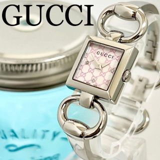 グッチ(Gucci)の672 GUCCI グッチ時計　レディース腕時計　シェル　3Pダイヤ　ピンク(腕時計)