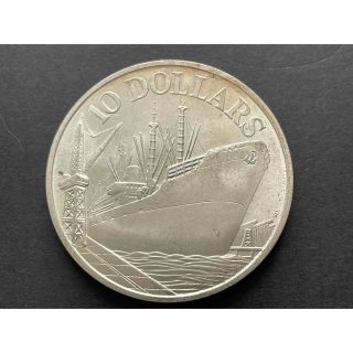 1976年シンガポール10ドル銀貨(独立10周年記念)silver500(貨幣)