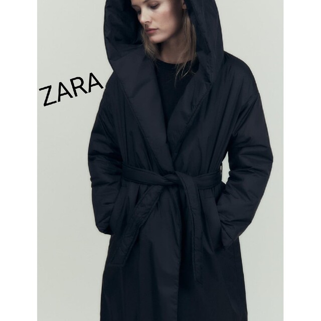 キルティングフーデッドトレンチコート　ZARA 新品未使用