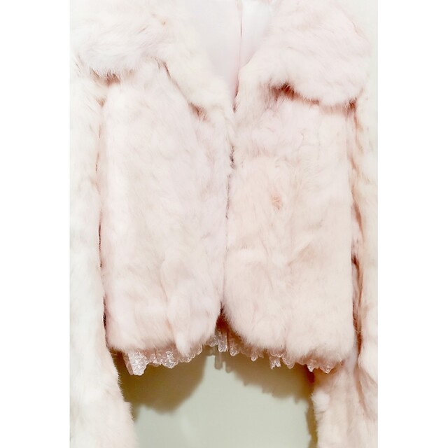 毛皮コート　高級　ピンク　ラビットファーコート | フリマアプリ ラクマ