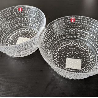 イッタラ(iittala)の（美品）イッタラ　カステヘルミ　ボウル　2個　クリア(食器)