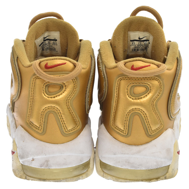 NIKE(ナイキ)のNIKE ナイキ ×SUPREME シュプリーム AIR MORE UPTEMPO エアモアアップテンポ ハイカットスニーカー 902290-700 ゴールド US8.5 メンズの靴/シューズ(スニーカー)の商品写真