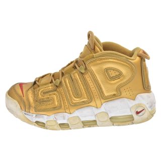 ナイキ(NIKE)のNIKE ナイキ ×SUPREME シュプリーム AIR MORE UPTEMPO エアモアアップテンポ ハイカットスニーカー 902290-700 ゴールド US8.5(スニーカー)