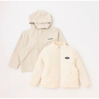 【新品】130　エックスガール　ダウン　ベージュ　ホワイト　女の子　アウター