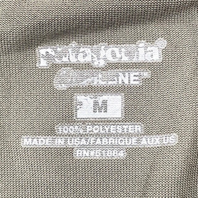 patagonia(パタゴニア)のパタゴニア patagonia ポリエステル Tシャツ 半袖 無地 サイズ：M オリーブ MADE IN U.S.A古着 【中古】 メンズのトップス(Tシャツ/カットソー(半袖/袖なし))の商品写真
