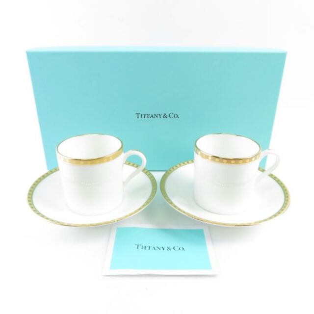 未使用 TIFFANY＆Co. ティファニー ゴールドバンド カップ＆ソーサー 2客 ペア SY5453A2 | フリマアプリ ラクマ