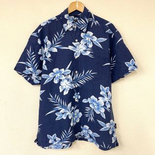 ノーティカ(NAUTICA)のノーティカ NAUTICA アロハ シャツ 半袖 花･植物柄 総柄 サイズ：M ネイビー古着 【中古】(シャツ)